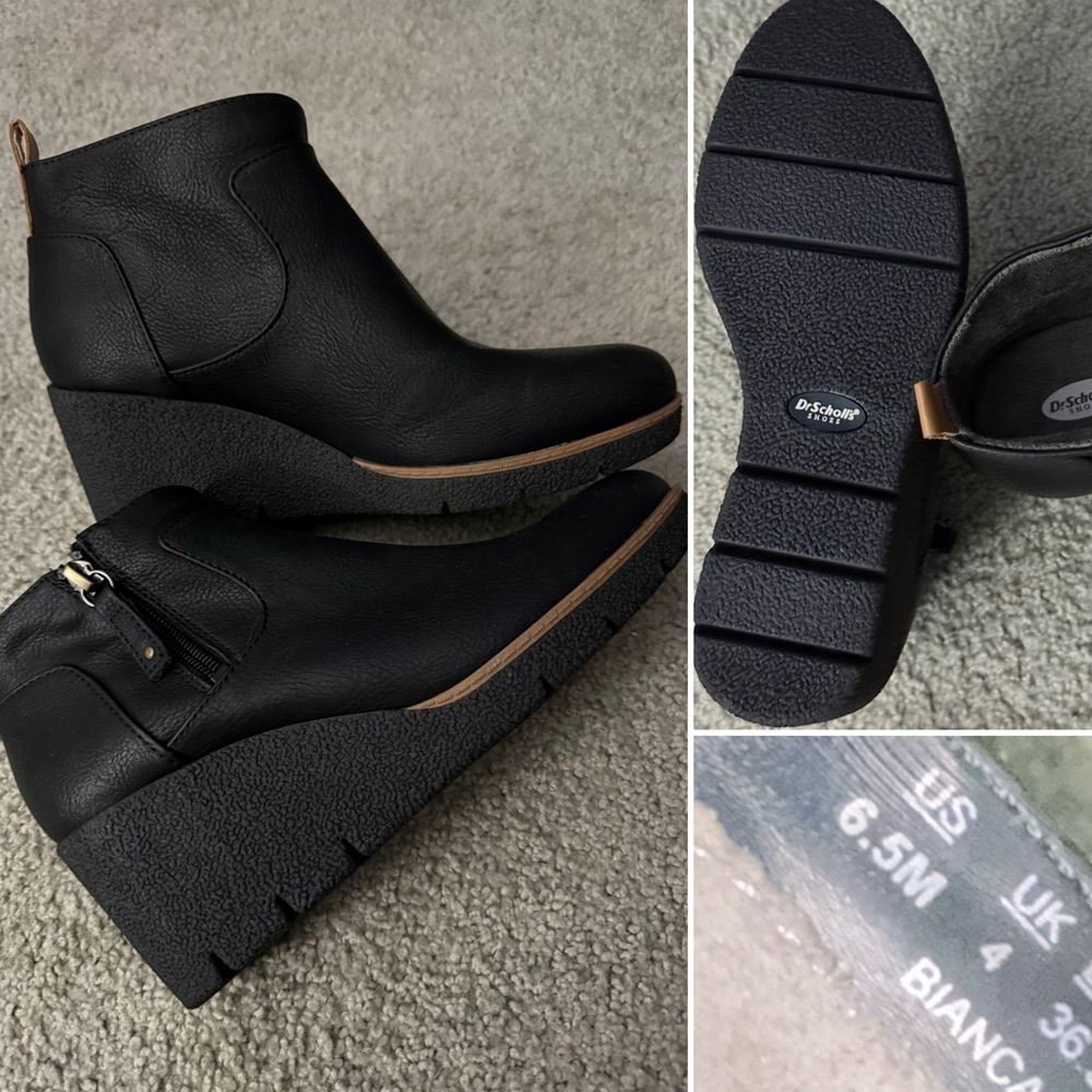 Dr. Scholl's Black Wedge Boots